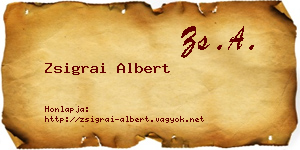 Zsigrai Albert névjegykártya
